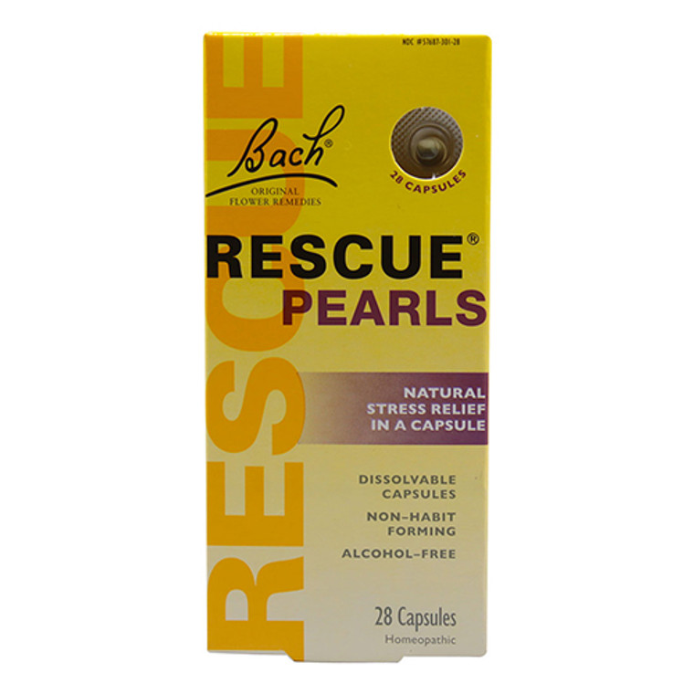 Bach Original Flower Remedies Rescue Pearls Natural Stress Relief Capsules Alcohol Free 28Ea