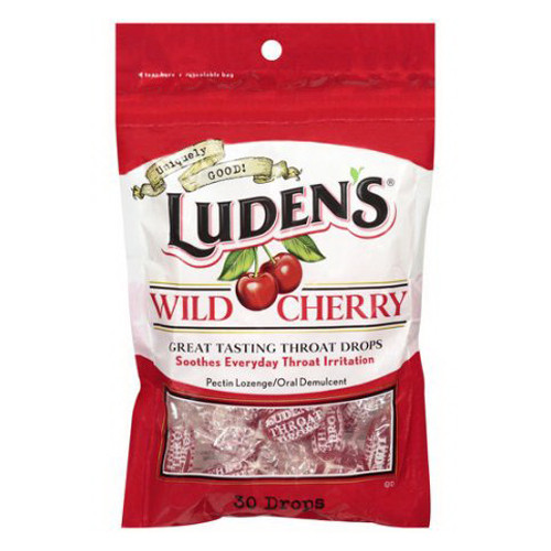 Ludens Throat Drops Wild Cherry Flavor 30 Drops/Bag, 3 Pack