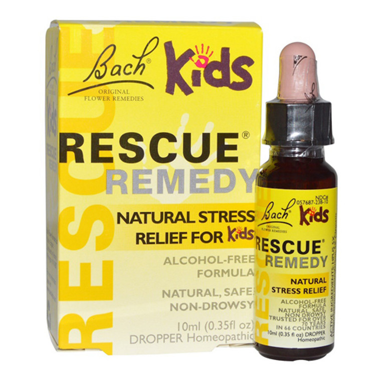 Bach Original Flower Remedies Rescue Remedy Natural Stress Relief For Kids, 0.35 Oz