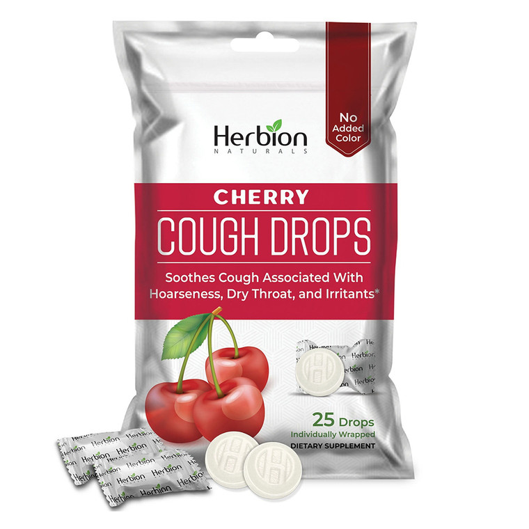 Herbion All Natural Cough Drops, Cherry, 25 Ea