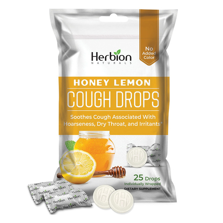 Herbion All Natural Cough Drops, Honey Lemon Flavor, 25 Ea