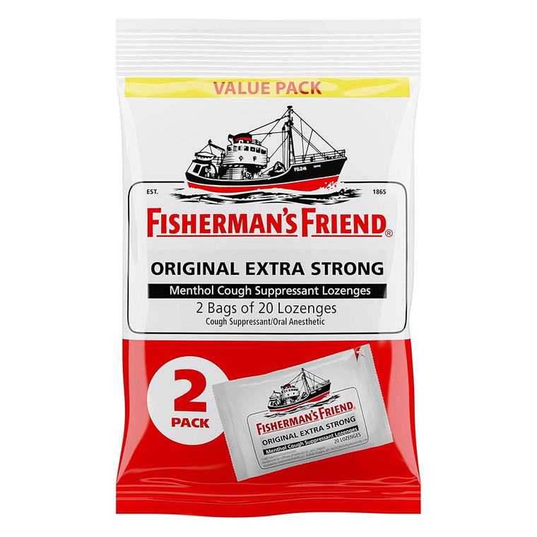 Fishermans Friend Menthol Cough Suppressant Lozenges Original Extra Strong 40Ea