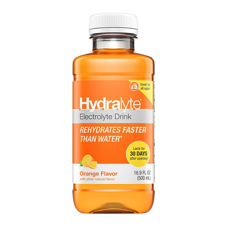 Hydralyte Oral Electrolyte Solution Orange Flavor, 16.9 Oz