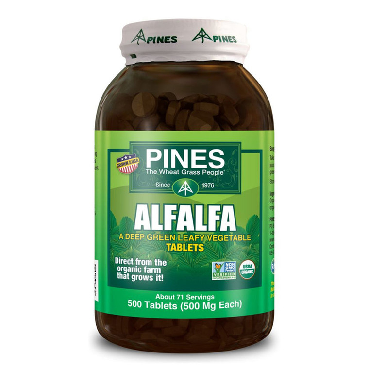 Pines Alfalfa Deep Green Leafy Vegetable 500 mg Tablets 500Ea