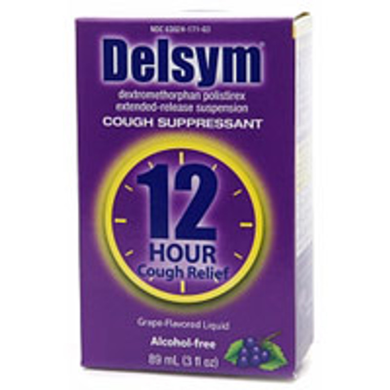 Delsym 12 Hour Cough Suppressant, Grape Flavored Liquid - 3 Oz