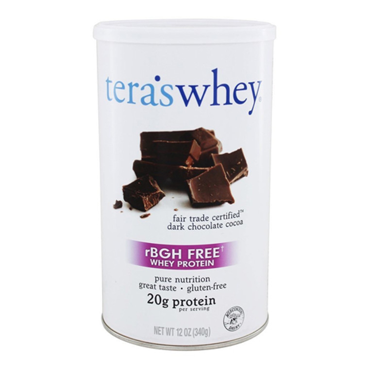 Teras Whey rBGH Free Whey Protein Powder, Dark Chocolate Cocoa, 12 Oz