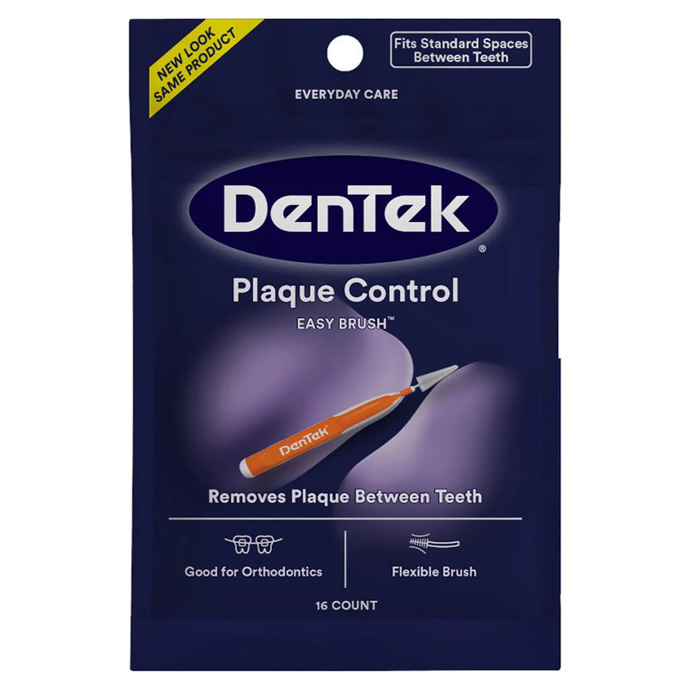 Dentek Easy Brush Cleaners Helps Removes Plaque Flexible Brush 16Ea