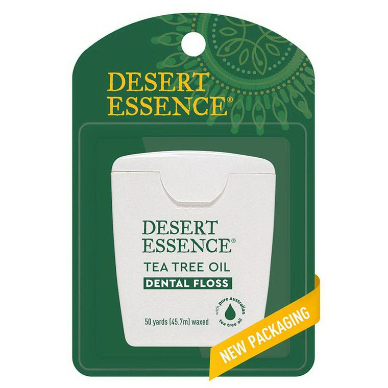 Desert Essence Tea Tree Oil Dental Floss 50 Yards Helps Remove Plaque Easily Between Teeth and Gums 1Ea