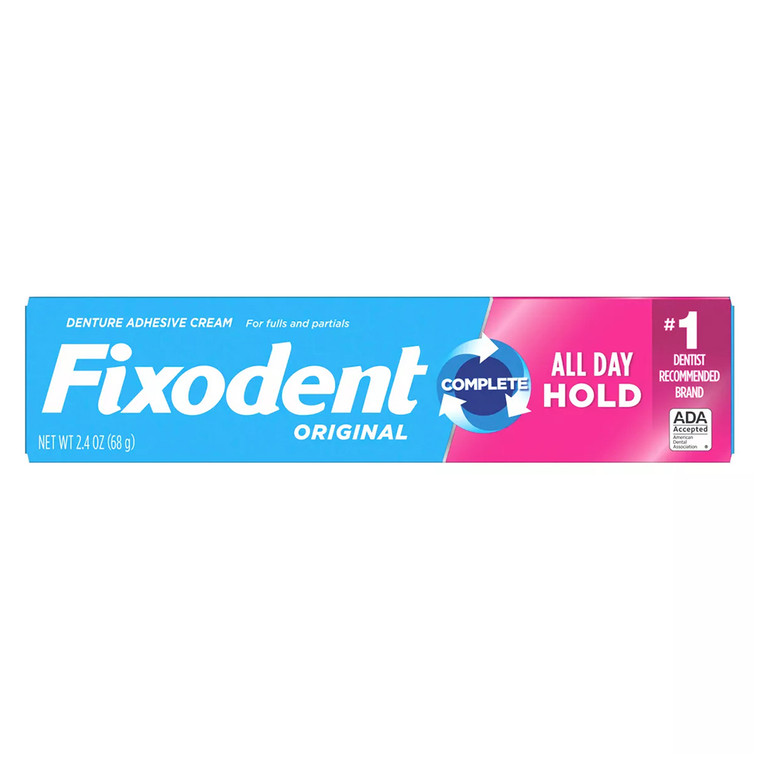 Fixodent Original Denture Adhesive Cream All Day Hold 2.4Oz (68g)
