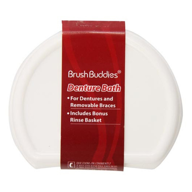 Brush Buddies Denture Bath for Dentures and Removable Braces 1Ea