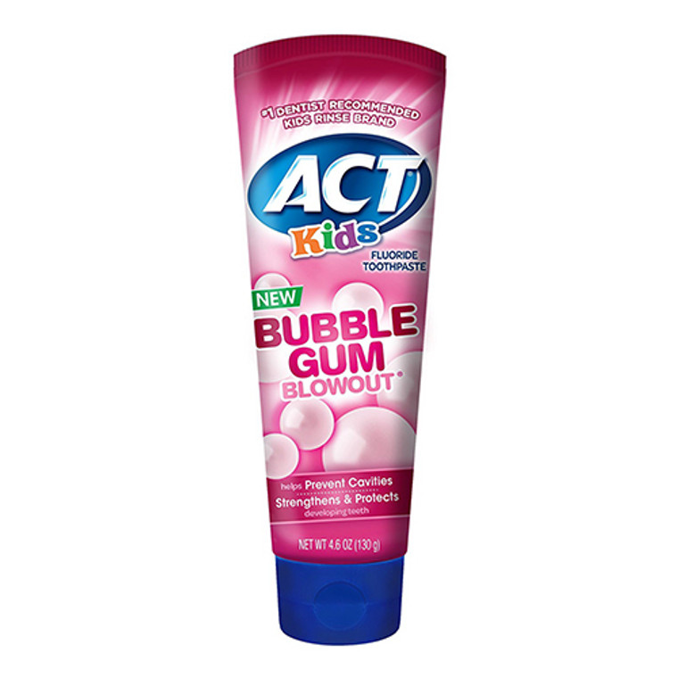 Act Kids Bubblegum Blowout Fluoride Toothpaste, 4.6 Oz