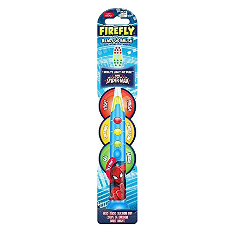 Firefly Spiderman Ready Go Light-Up 1 Minute Timer Kids Toothbrush, Soft, 1 Ea