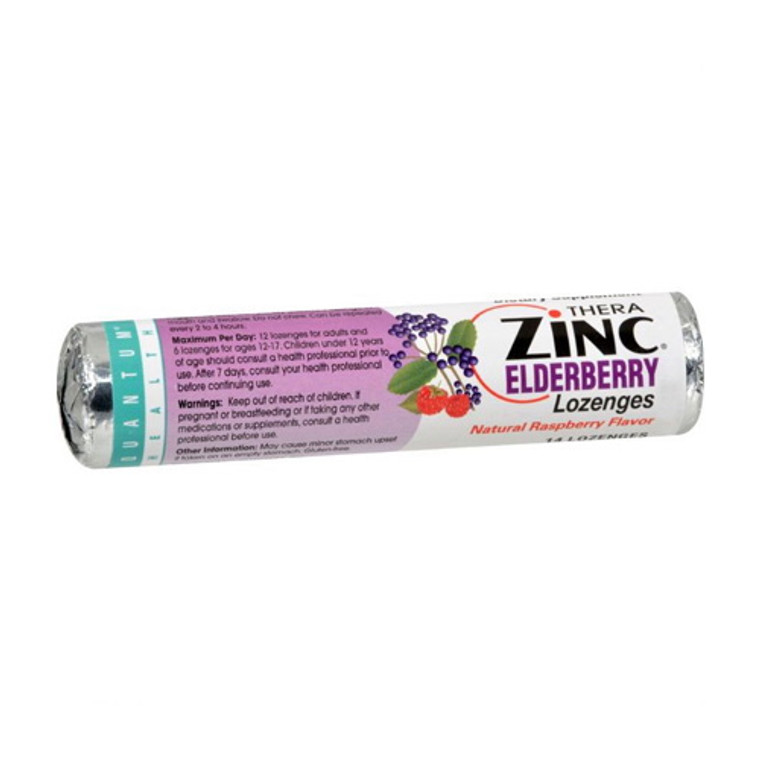 Quantum Health Thera Zinc Elderberry and Raspberry Lozengeas Roll, 14 Ea