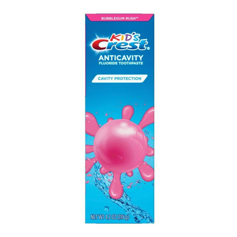 Crest Kids Toothpaste with Anticavity Fluoride Toothpaste, Bubblegum Rush, 4.2 Oz