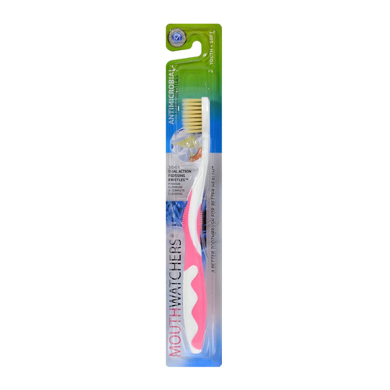 Doctor Plotka's Mouth Watchers Antibacterial Youth Manual Toothbrush, Pink, 1 Ea