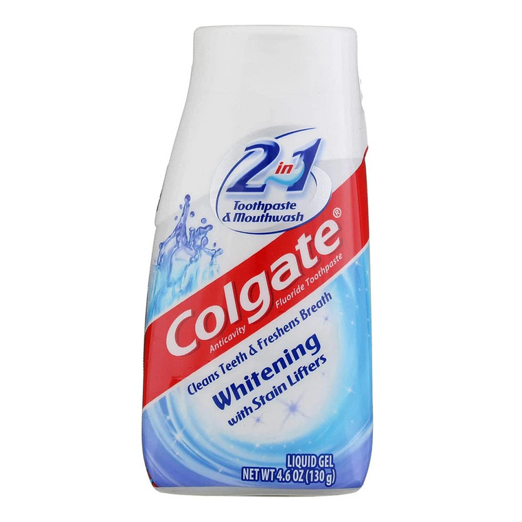 Colgate 2 in 1 Toothpaste and Mouthwash Whitening Fresh Breath Formula 4.6Oz (130g)