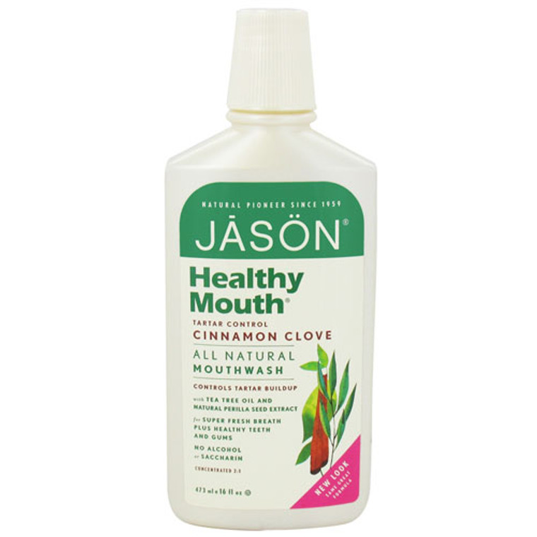 Jason Natural Healthy Mouth All Natural Mouthwash With Tea Tree And Cinnamon - 16 Oz