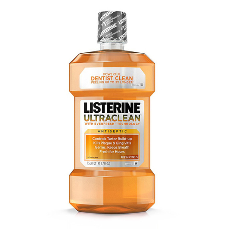 Listerine Ultraclean Antiseptic Mouthwash, Fresh Citrus - 1.5 Lt