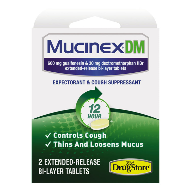 Mucinex DM Expectorant and Cough Suppressant Extended Release Bi Layer Tablets 2Ea, Pack of 6