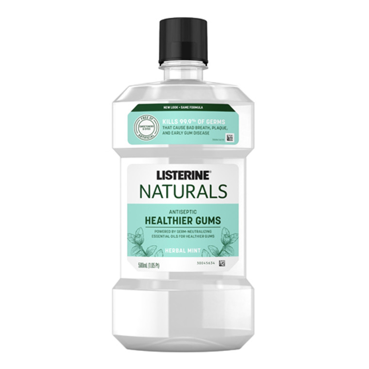 Listerine Naturals Antiseptic Healthier Gums Mouthwash, Herbal Mint, 16.9 Oz
