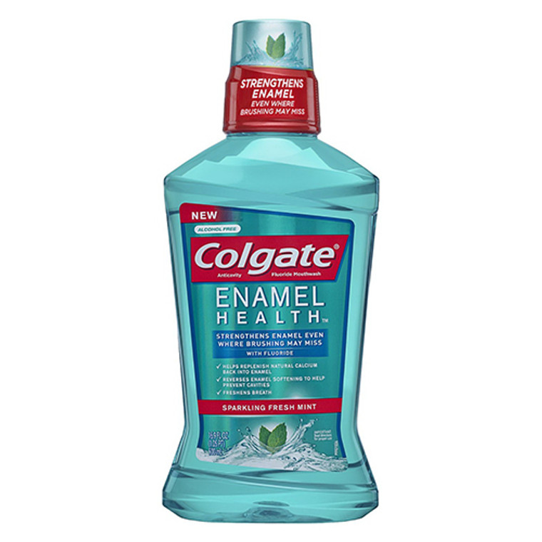 Colgate Enamel Health Anticavity Fluoride Mouthwash, Sparkling Fresh Mint - 16.9 oz