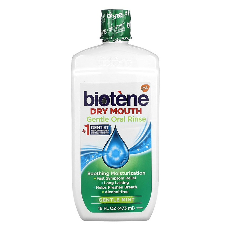 Biotene Dry Mouth Wash Oral Rinse Gentle Mint Formula 16Oz (473ml)