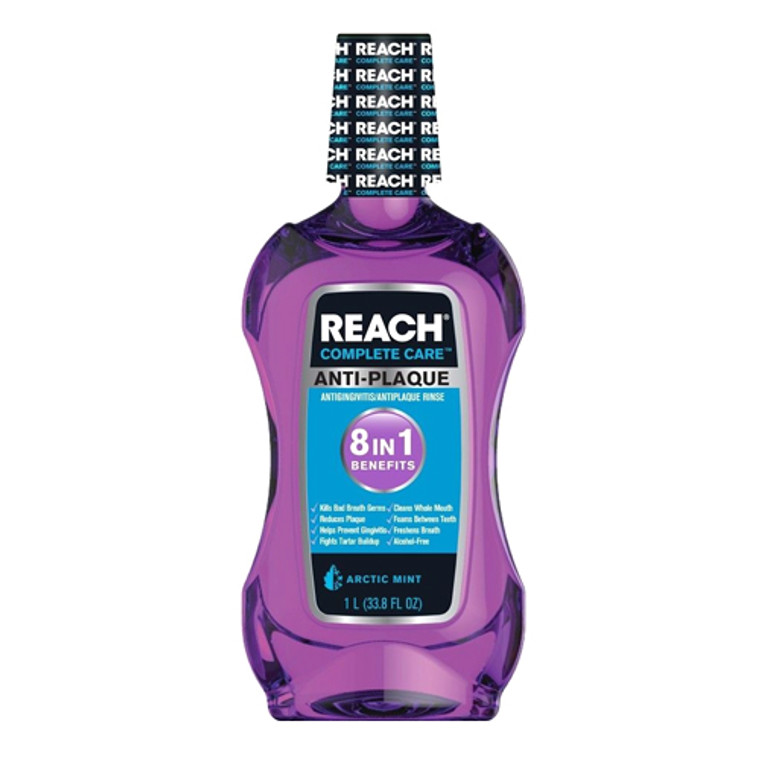 Reach Complete Care Anti Plaque Mouth Wash, Arctic Mint, 33.8 Oz