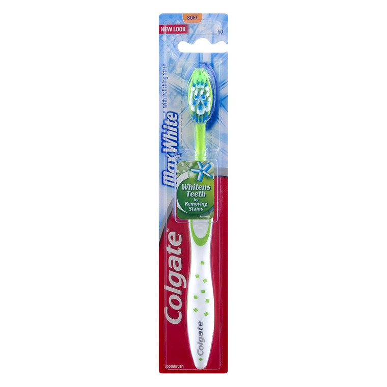 Colgate Max White Full Head Adult Toothbrush Soft Whitening Support Formula 1Ea