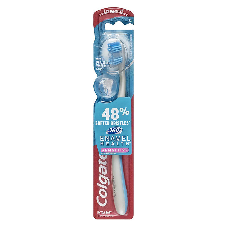 Colgate 360 Enamel Health Sensitive Toothbrush Extra Soft Gentle Oral Care Tool 1Ea