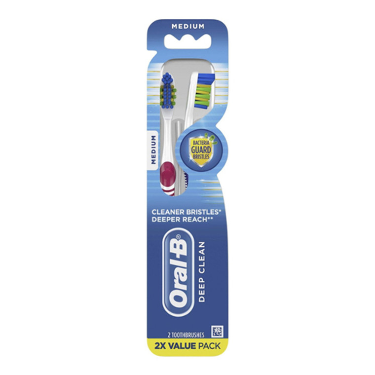 Oral B Complete Deep Clean Multi Level Bristle Toothbrush Value Pack, Medium, 2 Ea
