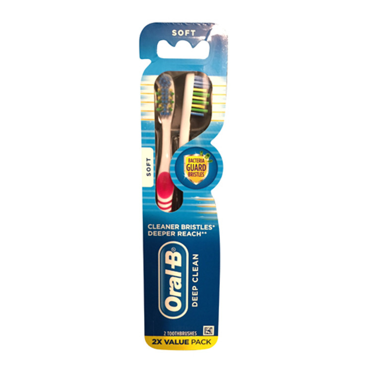 Oral B Complete Deep Clean Manual Toothbrush, Soft Bristle, 2 Ea