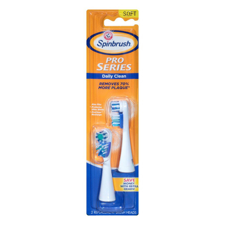 Arm & Hammer Spinbrush Pro Series Daily Clean Brush Heads Soft, 2 ea