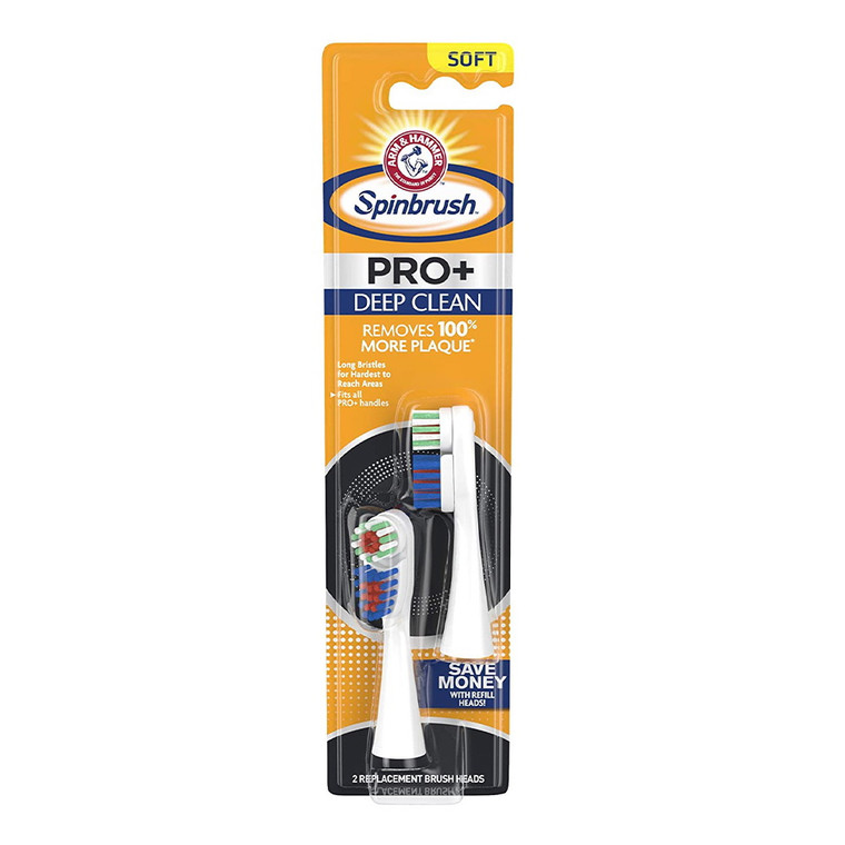Arm & Hammer Spinbrush Truly Radiant Powered Brush Heads, Deep Clean - 2 Ea