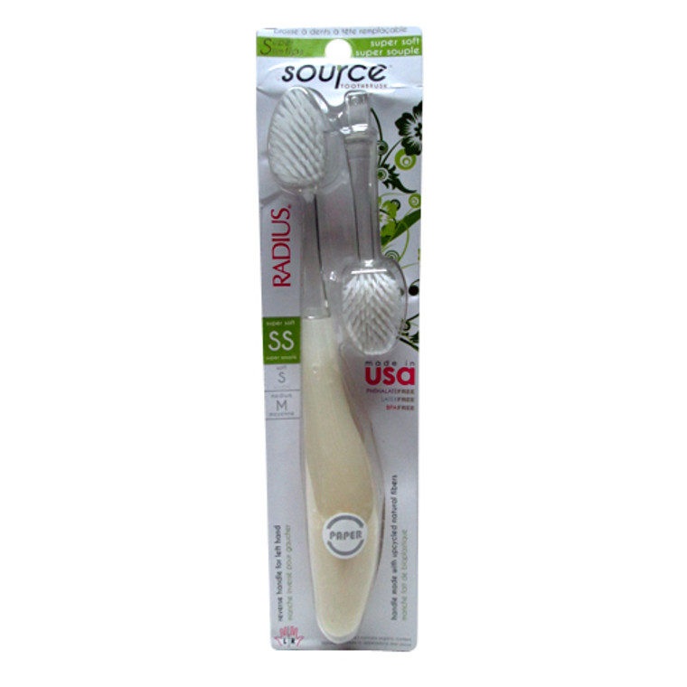 Radius Source Medium Toothbrush Super Soft With Replacement Head, 1 Ea