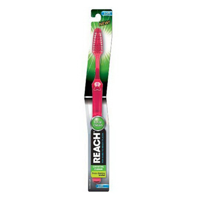 Reach Crystal Clean Toothbrush, Soft, Assorted Colors, 1 Ea