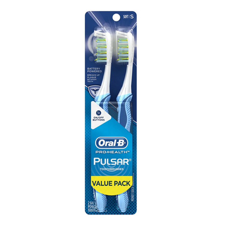 Oral-B Pro-Health Pulsar Electric Toothbrush, Soft Medium, 2 Ea