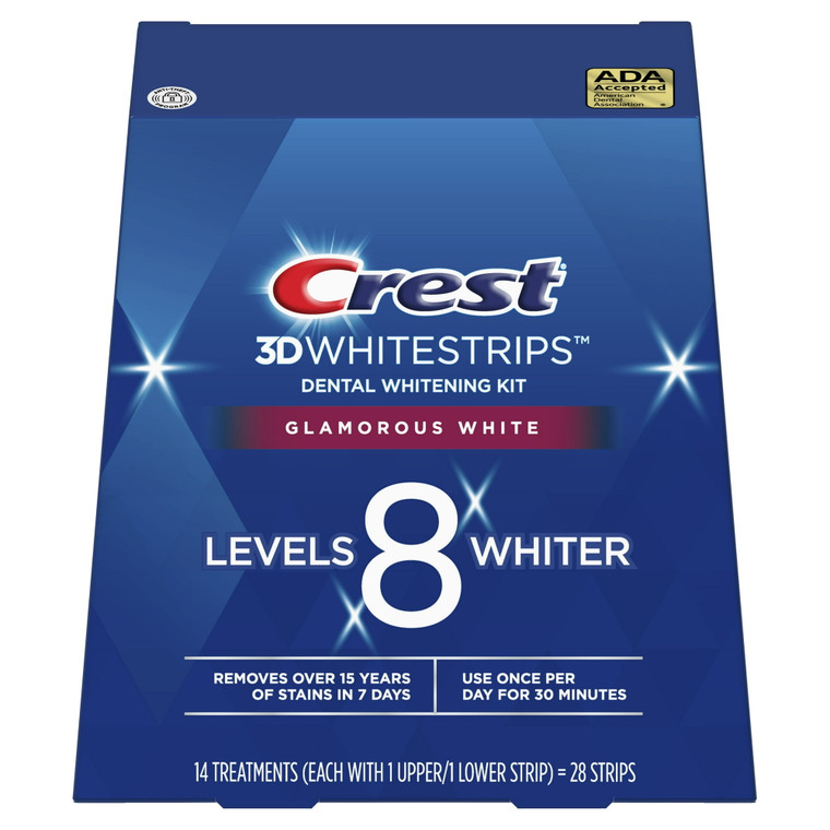 Crest 3D White Glamorous White Whitestrips Teeth Whitening Kit, 14 Treatments