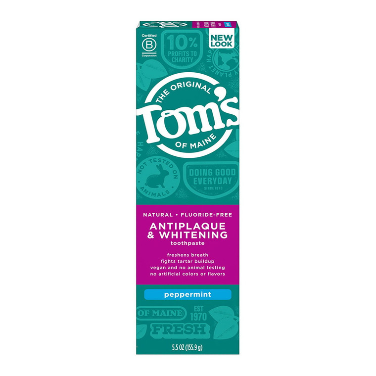 Toms Of Maine Botanically Bright Whitening Natural Toothpaste Peppermint, 4.7 Oz