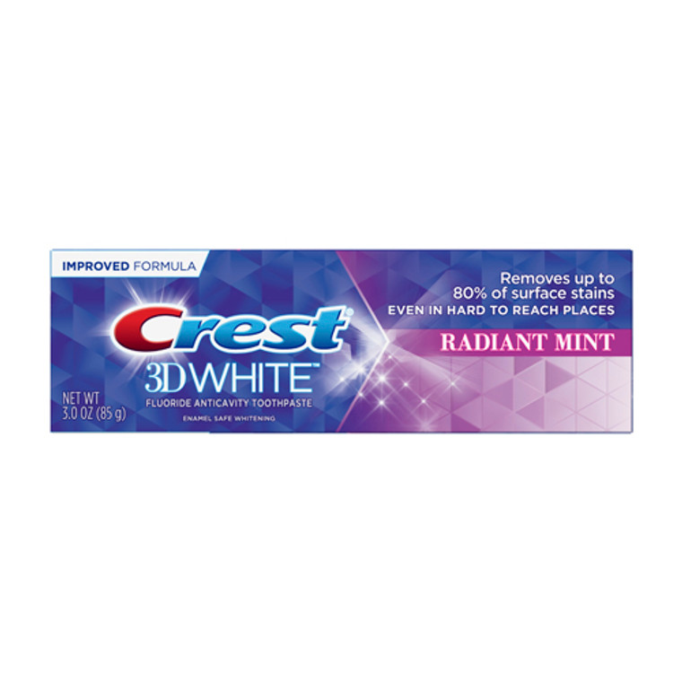 Crest 3D White Fluoride Anticavity Toothpaste Toothpaste, Radiant Mint, 3 Oz