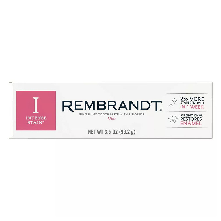 Rembrandt Intense Stain Whitening Toothpaste with Fluoride Mint, 3.52 oz