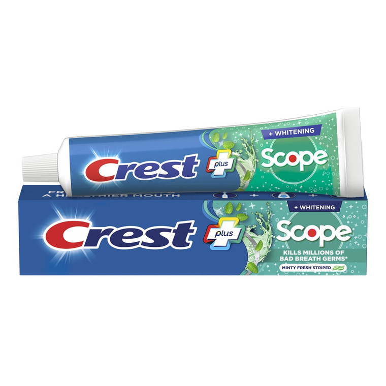 Crest Whitening Plus Scope Fluoride Toothpaste Minty Fresh Striped 0.85Oz (24g)