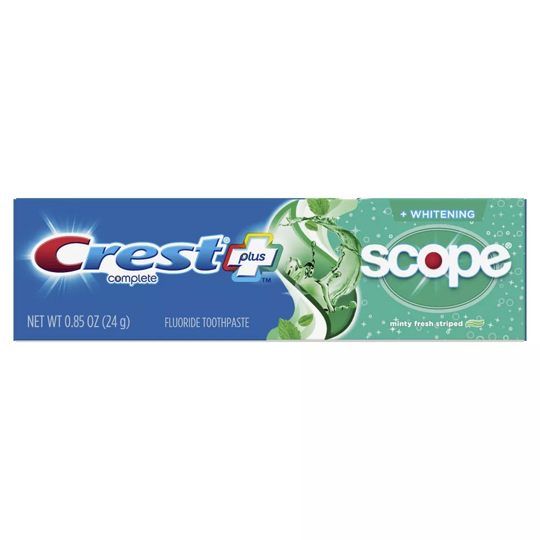 Crest Complete Whitening Plus Scope Minty Fresh Toothpaste, 0.85 Oz, 12 Ea