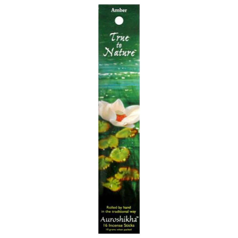 Auroshikha True to Nature Incense Sticks Amber Essence Warm and Comforting Aromatherapy Fragrance 0.35Oz (10g)