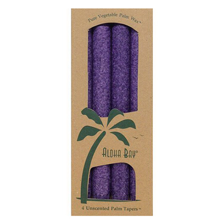 Aloha Bay Palm Tapers Violet 9 Inch Candles, Unscented - 4 Ea, 3 Pack