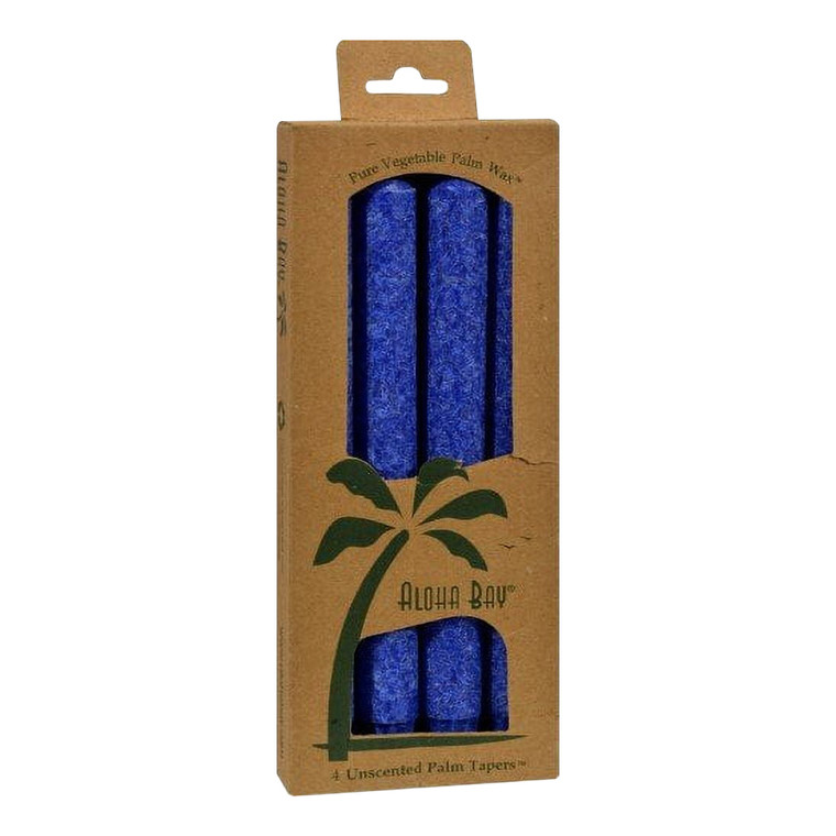 Aloha Bay Palm Tapers 9 Inches Unscented Royal Blue Candles,  4 Ea, 3 Pack