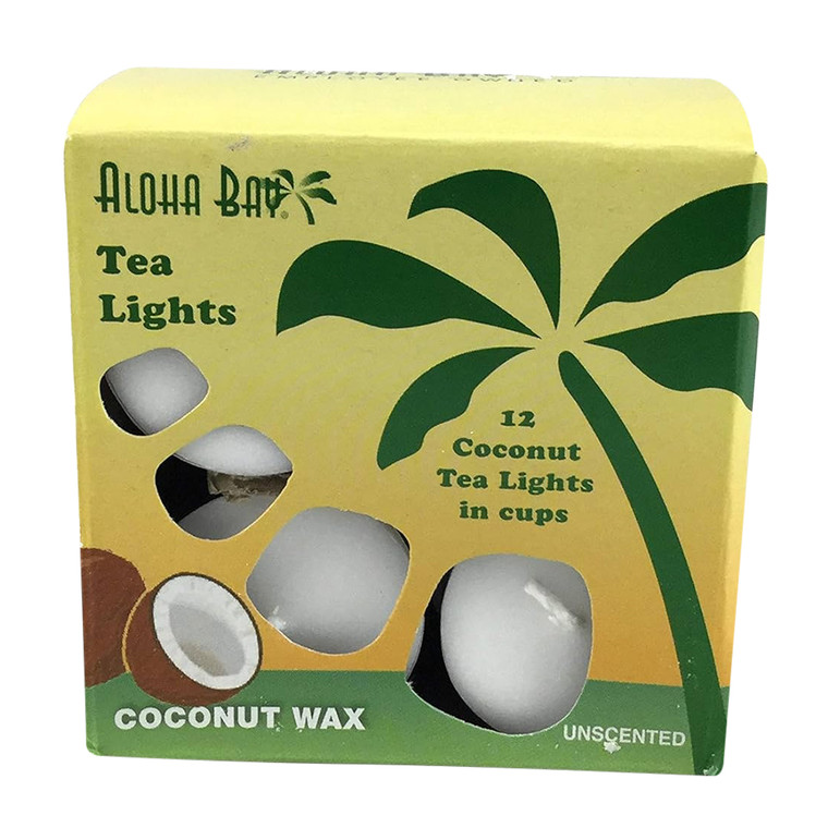 Aloha Bay Unscented Palm Wax Tea Light Cream Candles, 0.7 Oz