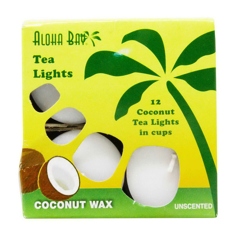 Aloha Bay Palm Wax Tea Light Candles With Aluminum Holder, 0.7 Oz