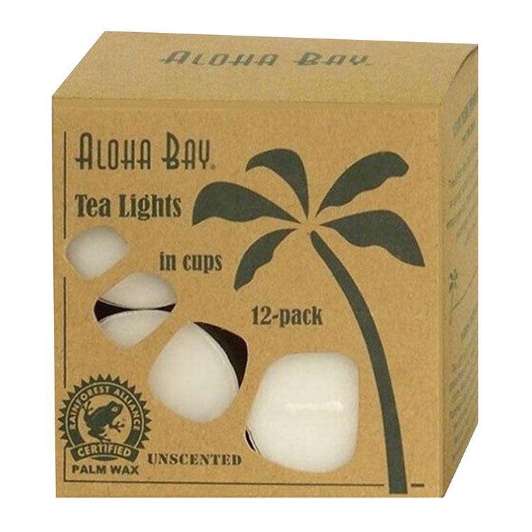 Aloha Bay Unscented Tea Light Red Candles With Glass,  0.7 Oz