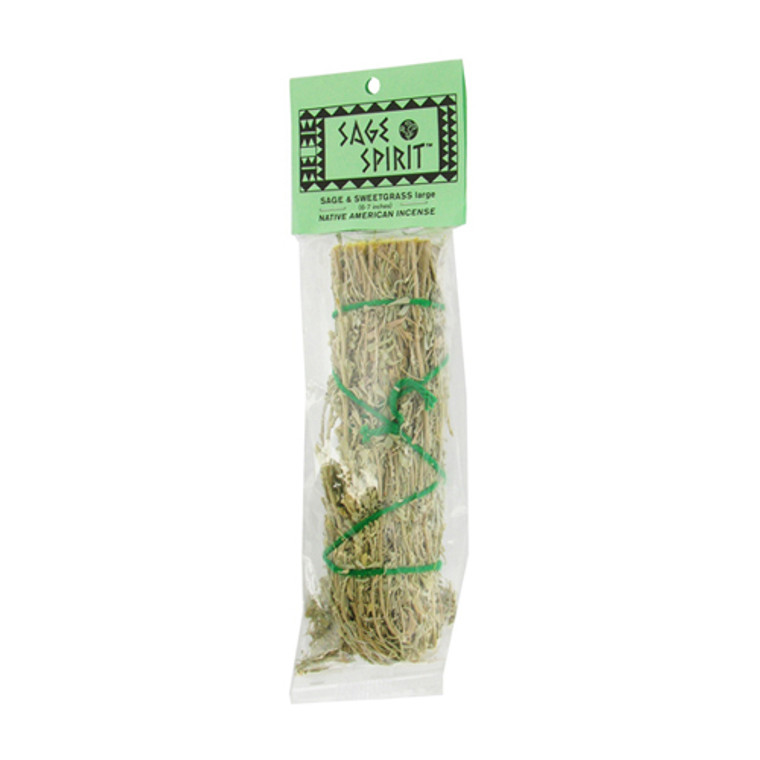 Sage Spirit Smudge Wand Sage And Sweetgrass 6 -7 Inches Large Incense - 1 Ea
