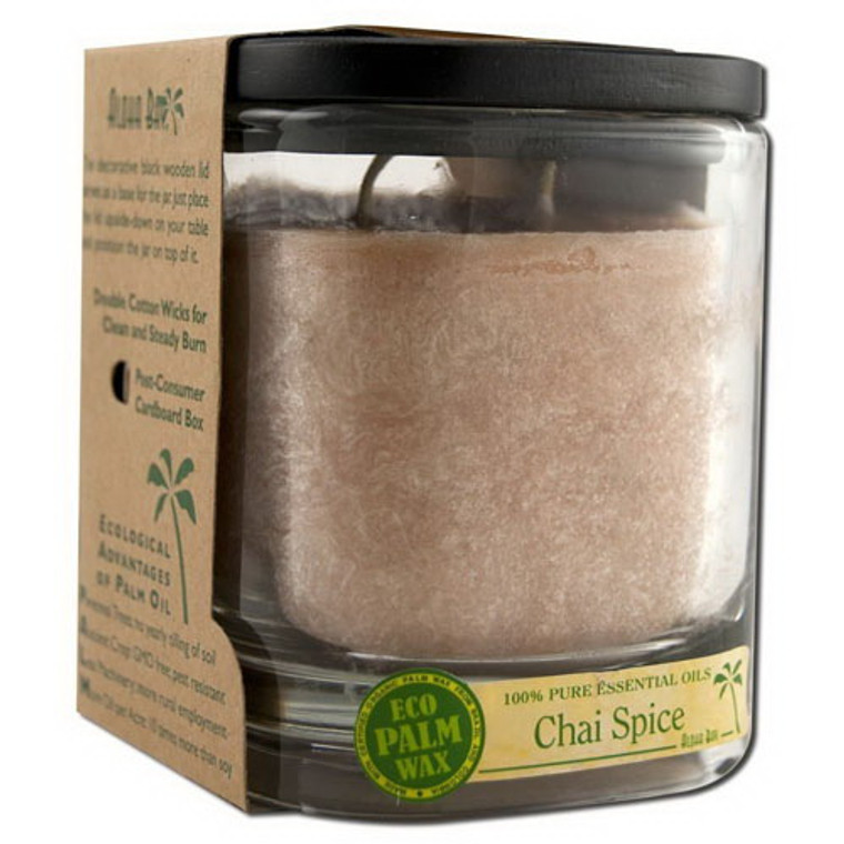Aloha Bay Eco Palm Square Jar Candles, Chai Spice Light Brown - 8 Oz